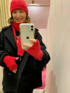 McConnell Aran Diamond Scarf Red