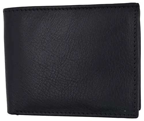 Mens Wallets Genuine Leather Bifold Extra Capacity with Removable ID Wallet Insert RFID Blocking Card Holder lightweight