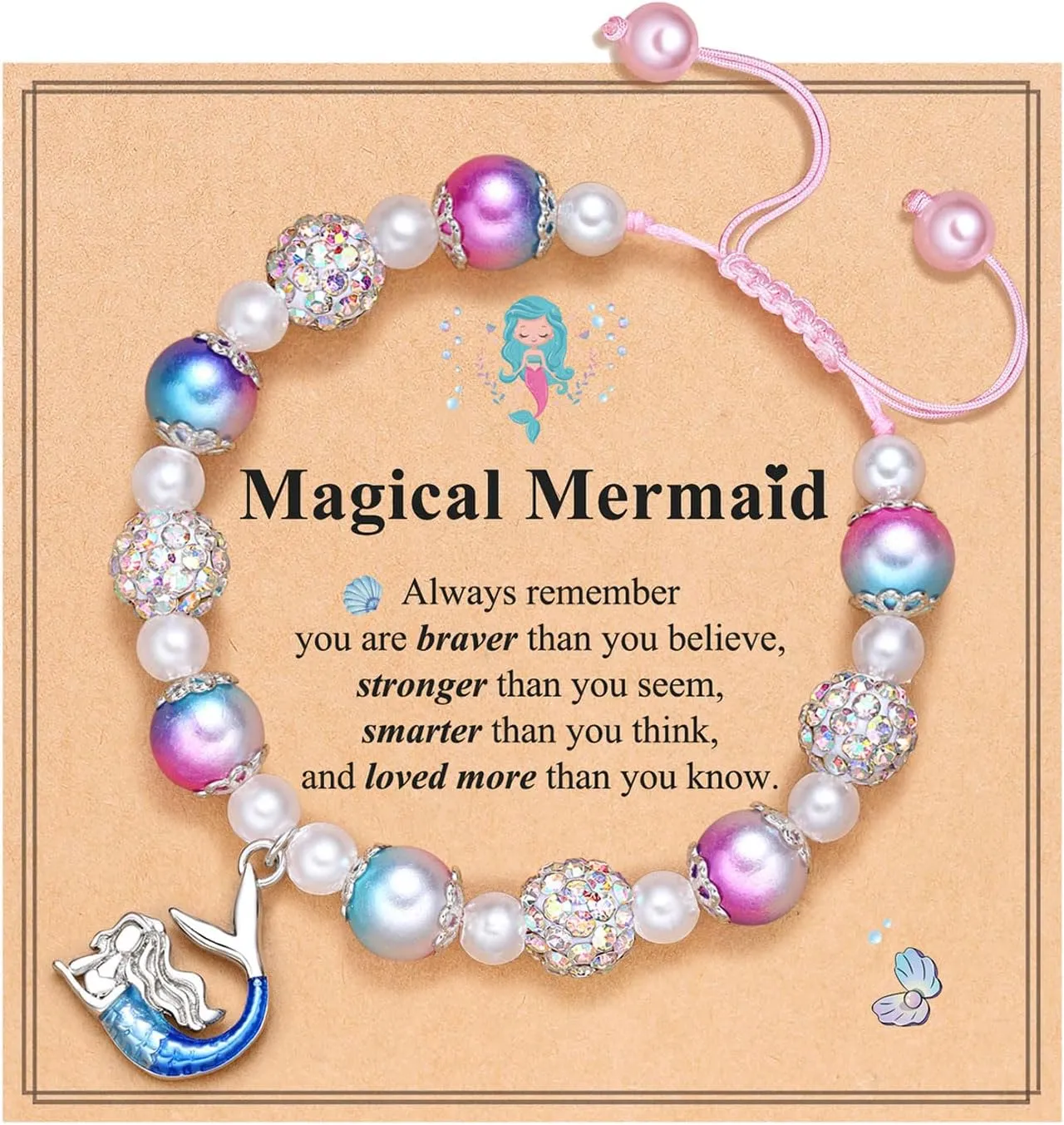 Mermaid Gifts for Girls Graduation Birthday Christmas Bracelets for Girls Daughter Granddaughter Niece