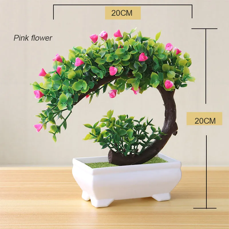 Mini Artificial Plant Bonsai Small Simulated Tree Pot Plants Fake Flowers Office Table Potted Ornaments Home Garden Decor