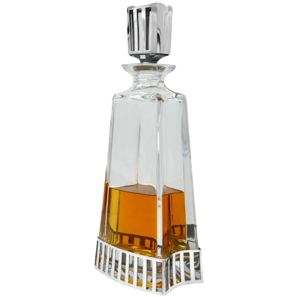 Monaco 650ml Whisky, Wine & Spirits Decanter Gift Set Includes 4x 11oz Monaco Pewter Tumblers