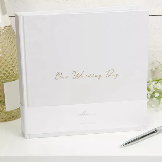 'Our Wedding Day' Grey Floral Photo Album 5" x 7" 50 pages