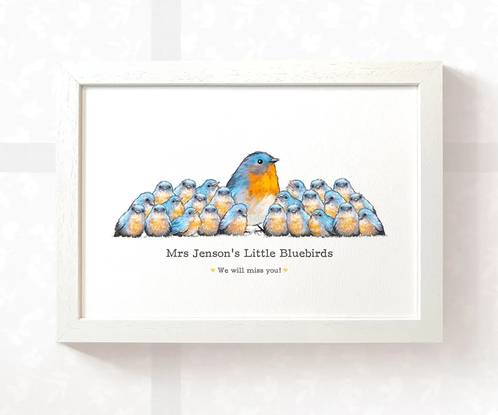 Personalised Bluebird Best Teacher Print