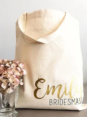 Personalized Bridesmaid Names Wedding Gift Bags  | Bridelily