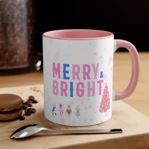 Pink Nutcracker Mug, Pastel Christmas Mug, Trendy Pink Star Coffee Mug, Tumblr Mug, Aesthetic Holiday Gift, Minimalist Pink Tree Mug