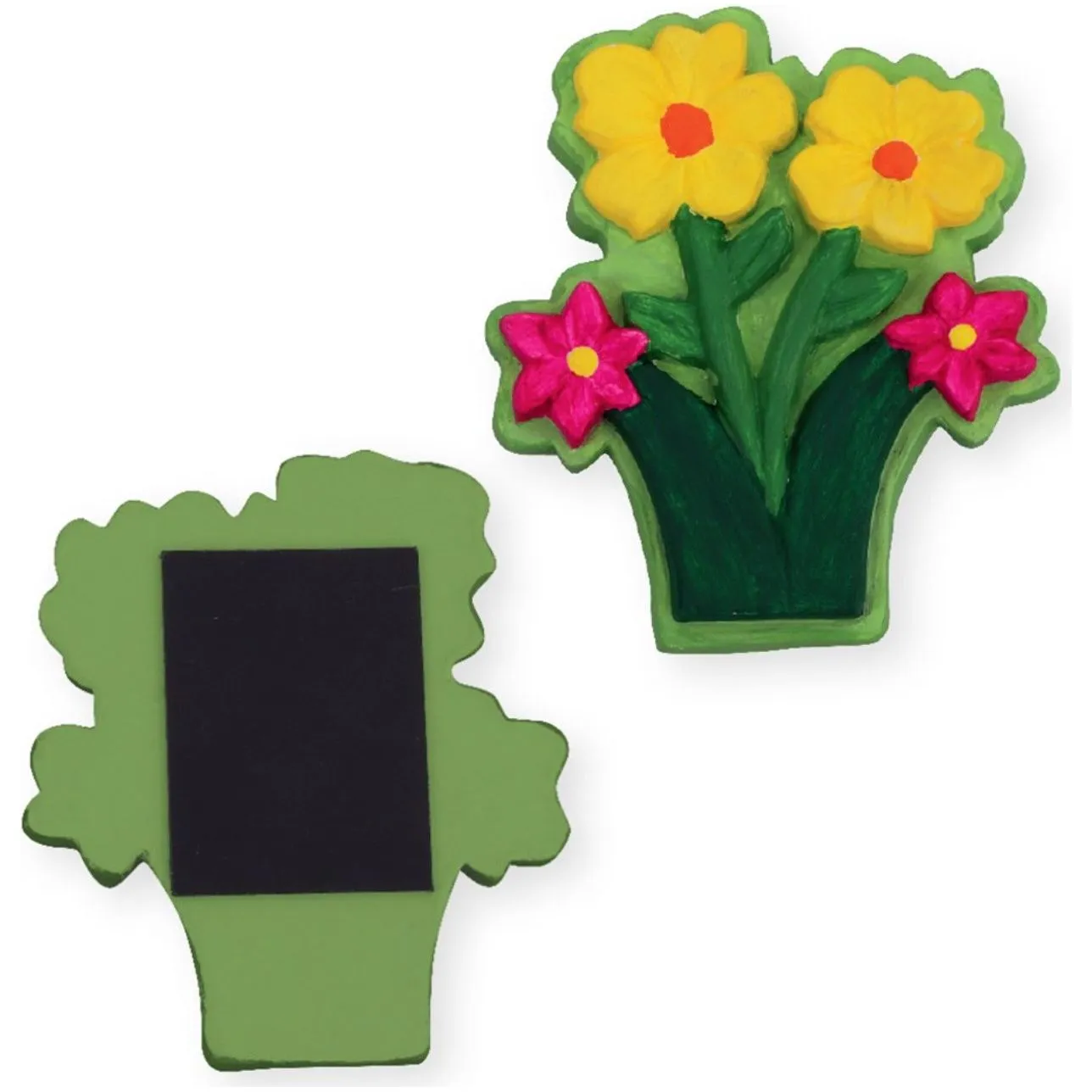 Plaster Flower Magnets - Pack of 10