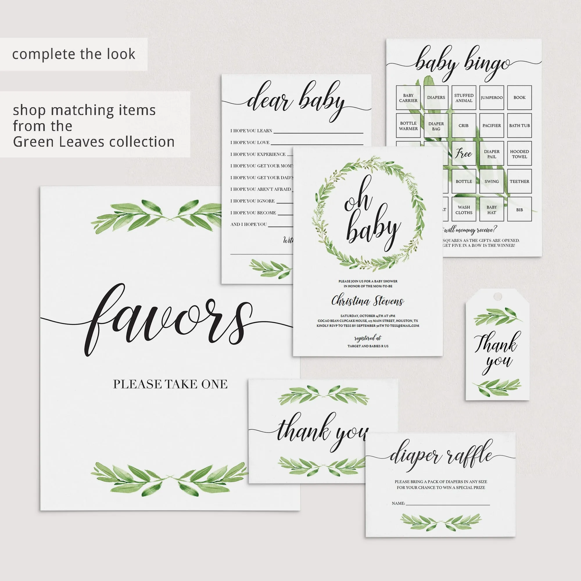 Printable Books and Gifts Sign for Greenery Themed Shower