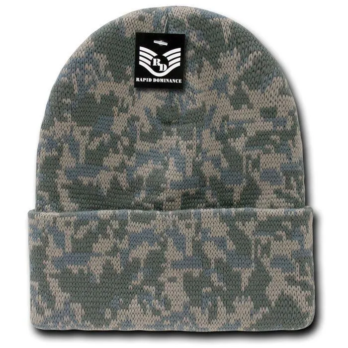Rapid Dominance Military Camouflage Cuffed Beanies Knit Winter Watch Caps Hats