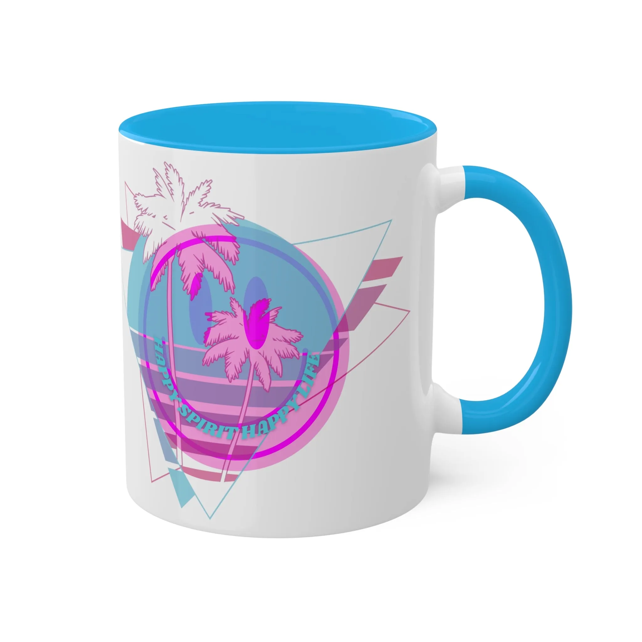 Retro Happy Spirit Happy Life Aesthetic Mug, Smile Face Mug, Trendy Coffee Mug, Tumblr Mug, Aesthetic Happy Life Gift, Aesthetic Mug