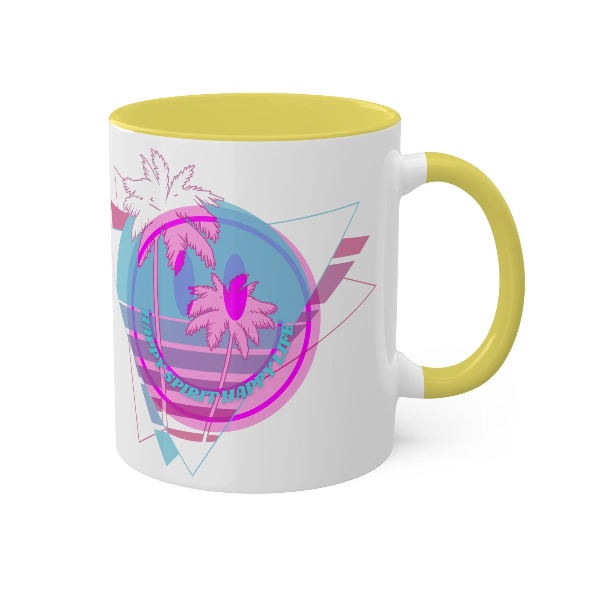 Retro Happy Spirit Happy Life Aesthetic Mug, Smile Face Mug, Trendy Coffee Mug, Tumblr Mug, Aesthetic Happy Life Gift, Aesthetic Mug