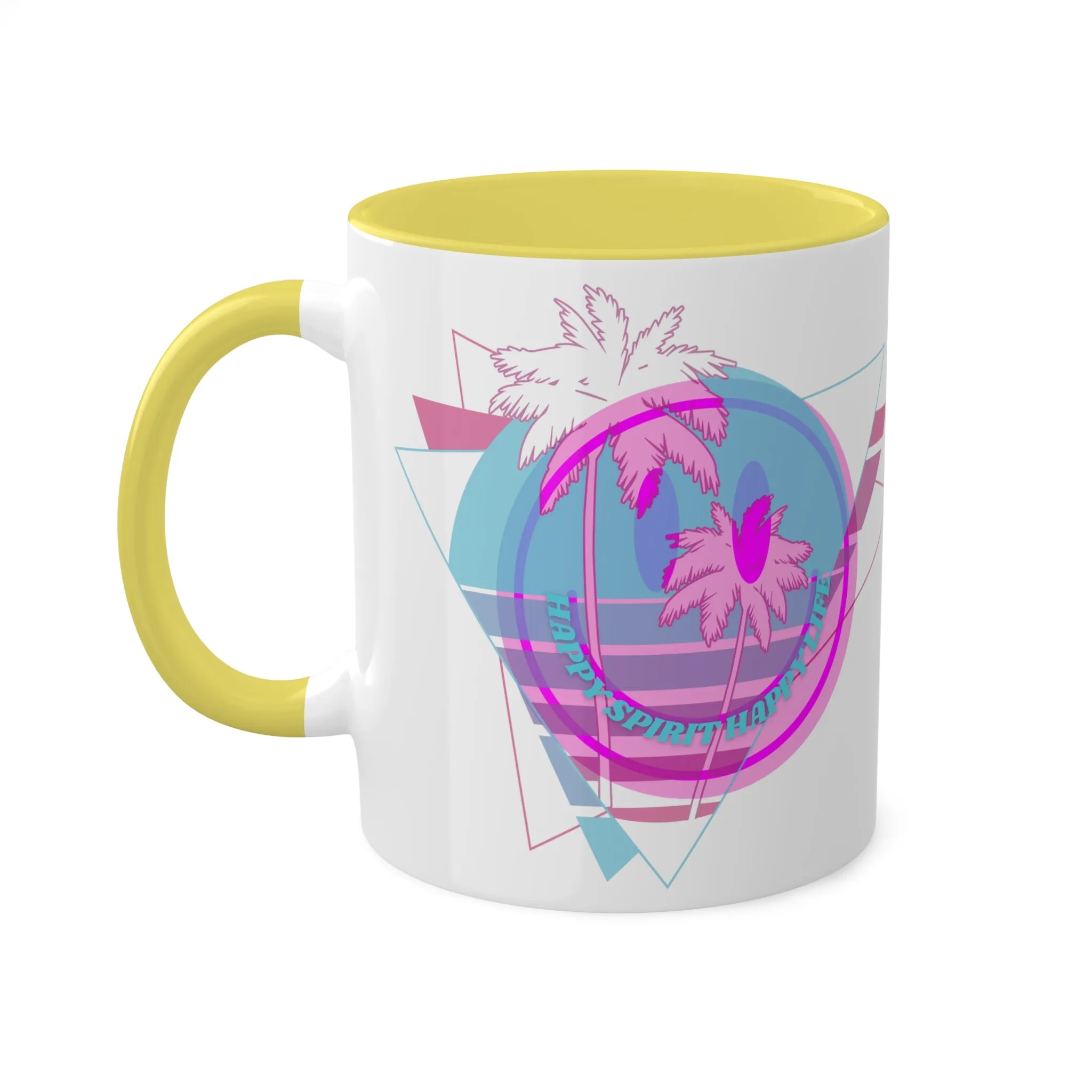 Retro Happy Spirit Happy Life Aesthetic Mug, Smile Face Mug, Trendy Coffee Mug, Tumblr Mug, Aesthetic Happy Life Gift, Aesthetic Mug