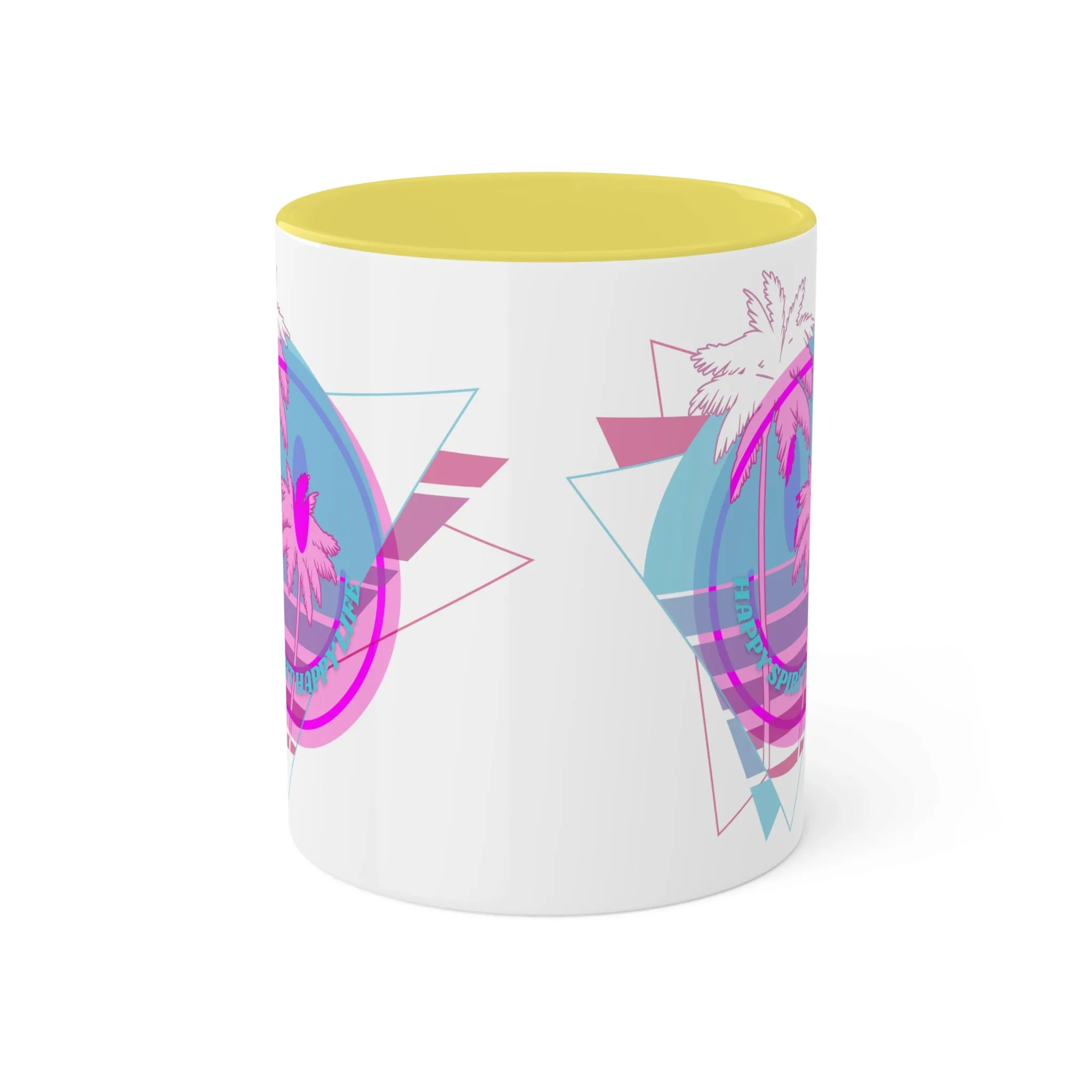 Retro Happy Spirit Happy Life Aesthetic Mug, Smile Face Mug, Trendy Coffee Mug, Tumblr Mug, Aesthetic Happy Life Gift, Aesthetic Mug