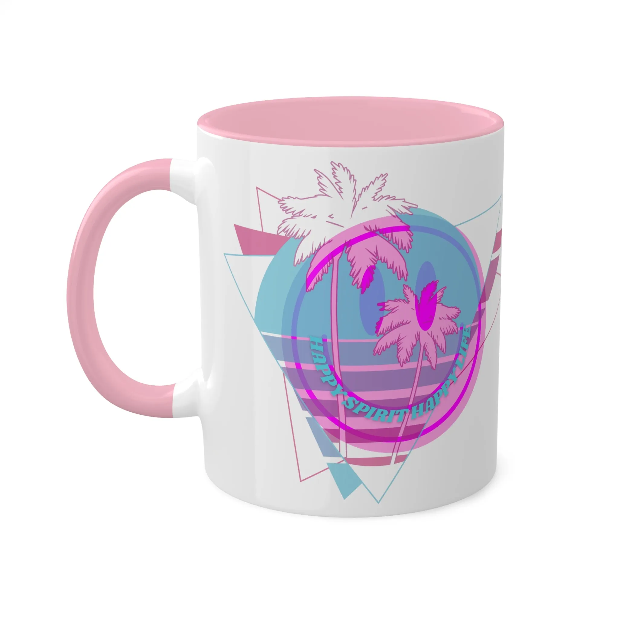 Retro Happy Spirit Happy Life Aesthetic Mug, Smile Face Mug, Trendy Coffee Mug, Tumblr Mug, Aesthetic Happy Life Gift, Aesthetic Mug