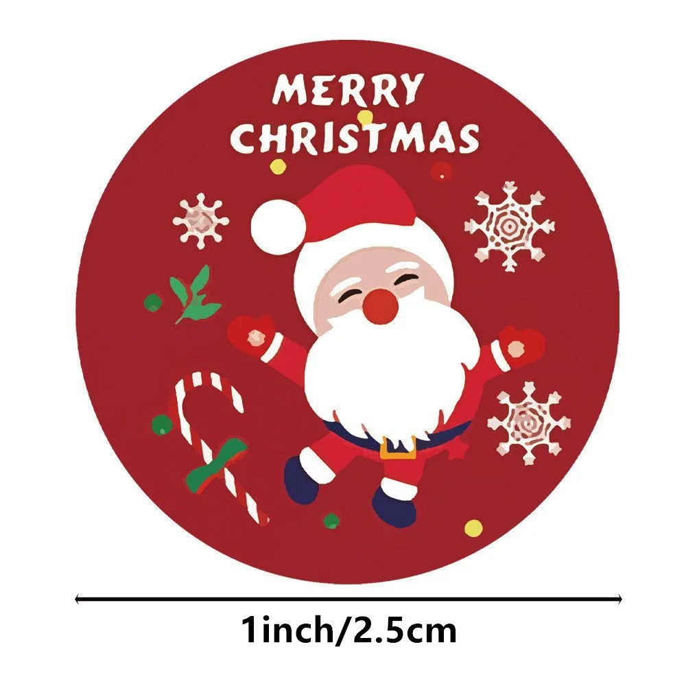 Rolled Christmas Sticker for Christmas Gift Sealing Sticker Cowhide Adhesive Label Christmas Holiday Happy Decoration Label