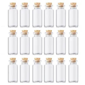 Set of 18 Glass Jars with Cork Lids Mini Jars Party Favors Crafts Baby Shower