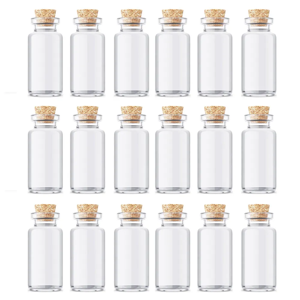 Set of 18 Glass Jars with Cork Lids Mini Jars Party Favors Crafts Baby Shower