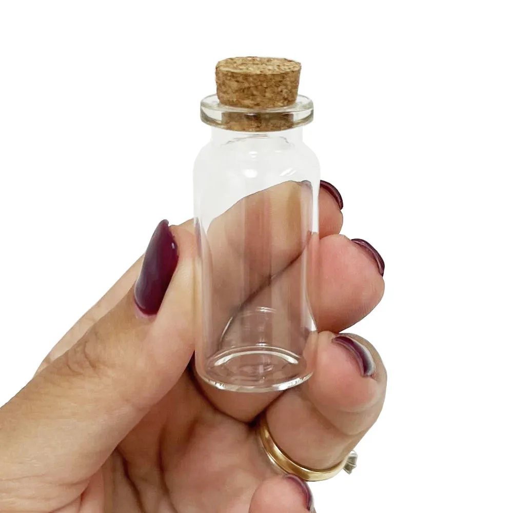 Set of 18 Glass Jars with Cork Lids Mini Jars Party Favors Crafts Baby Shower