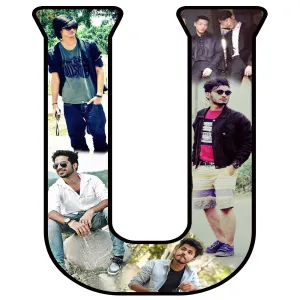 Shri Kanth Art® Personalized Alphabets for Gift and Home Decor Wood Photo Collage (Multicolored) (Frame:- U)| Happy Birthday, Anniversary Photo Cut Out Frame for Boy & Girl for Gift