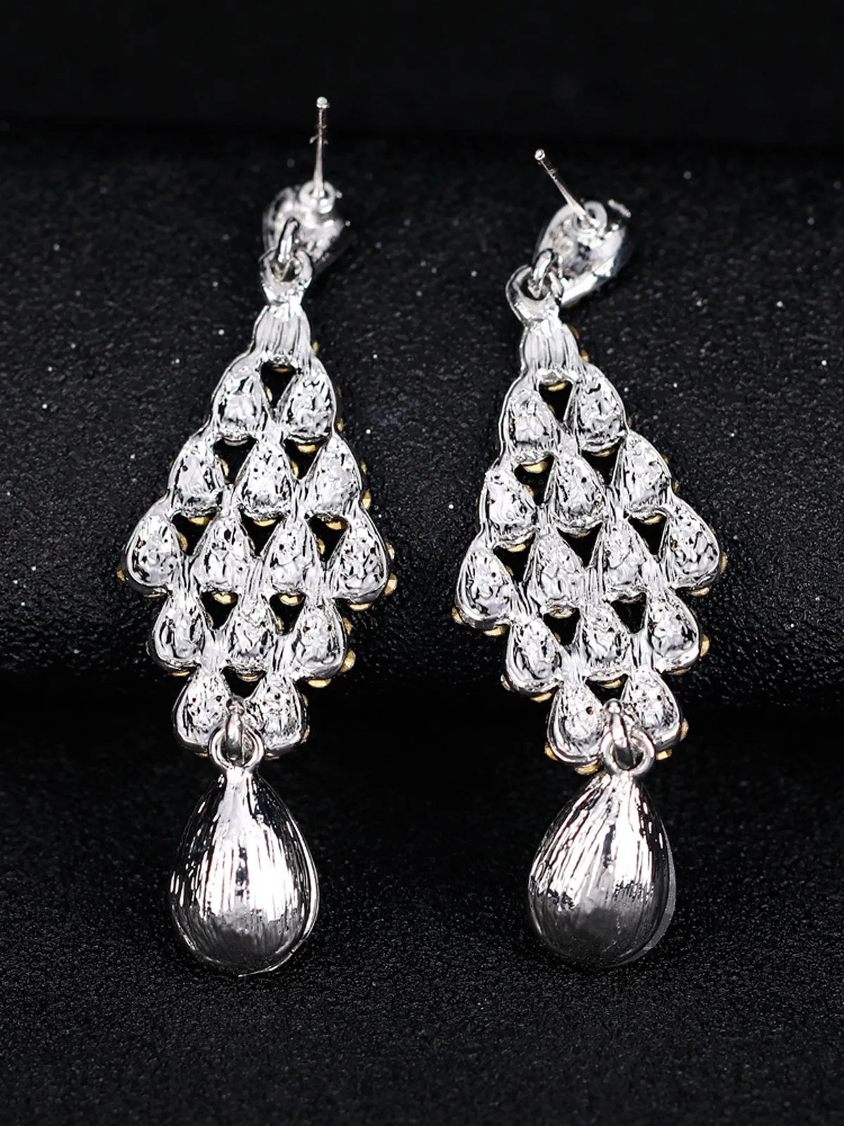 Silver 1920s  Rhinestone Earrings
