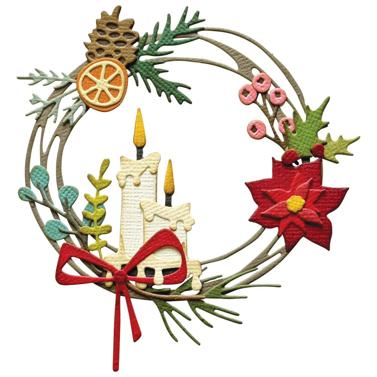 Sizzix Thinlits Die Set 14/Pkg By Tim Holtz - Vault Festive Wreath