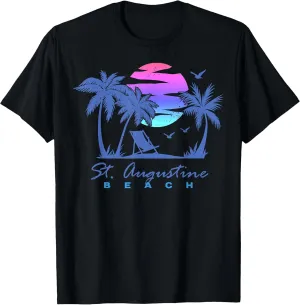 ST. AUGUSTINE BEACH Florida Vacation Retro Vintage Sunset T-Shirt
