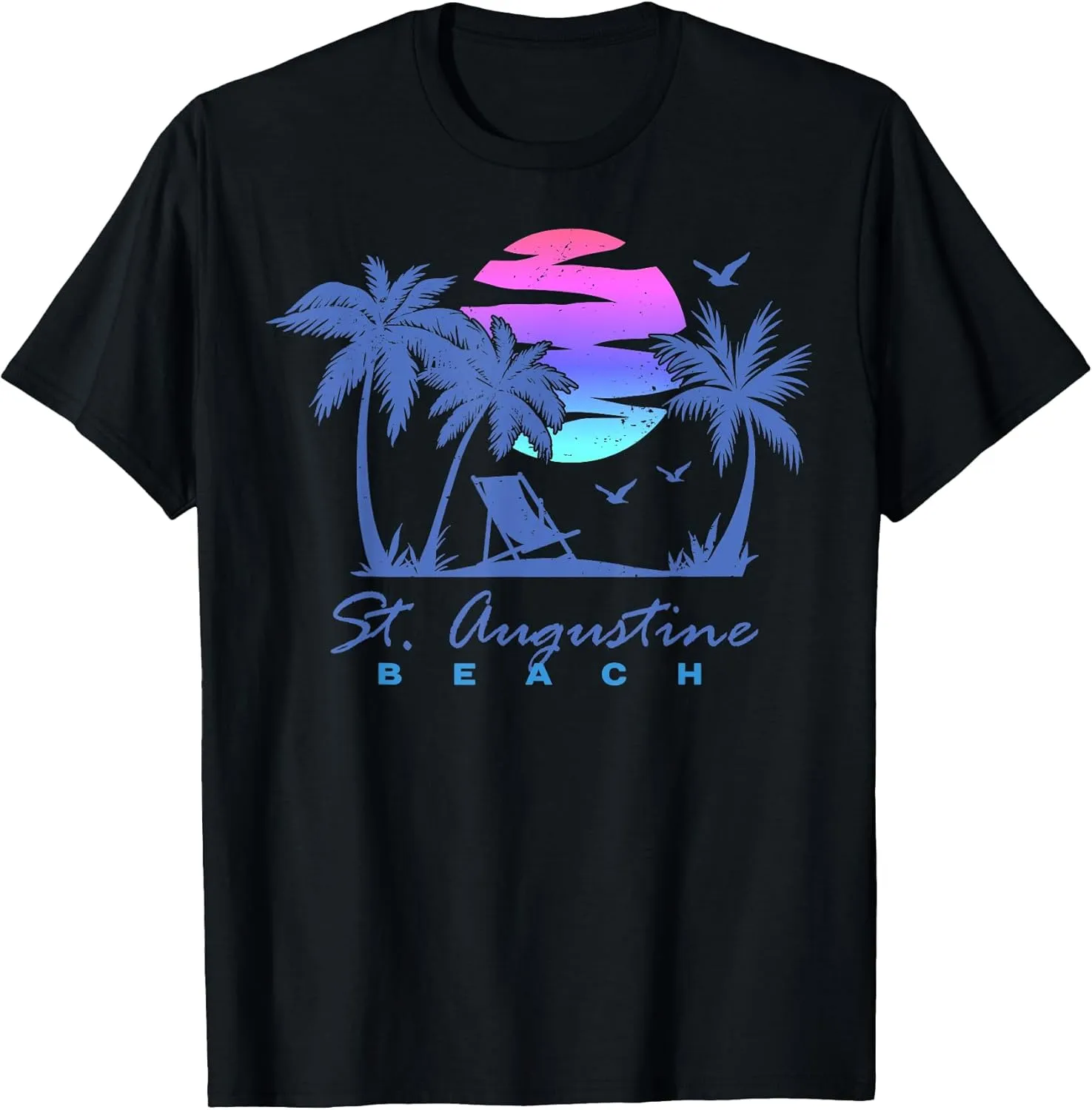 ST. AUGUSTINE BEACH Florida Vacation Retro Vintage Sunset T-Shirt