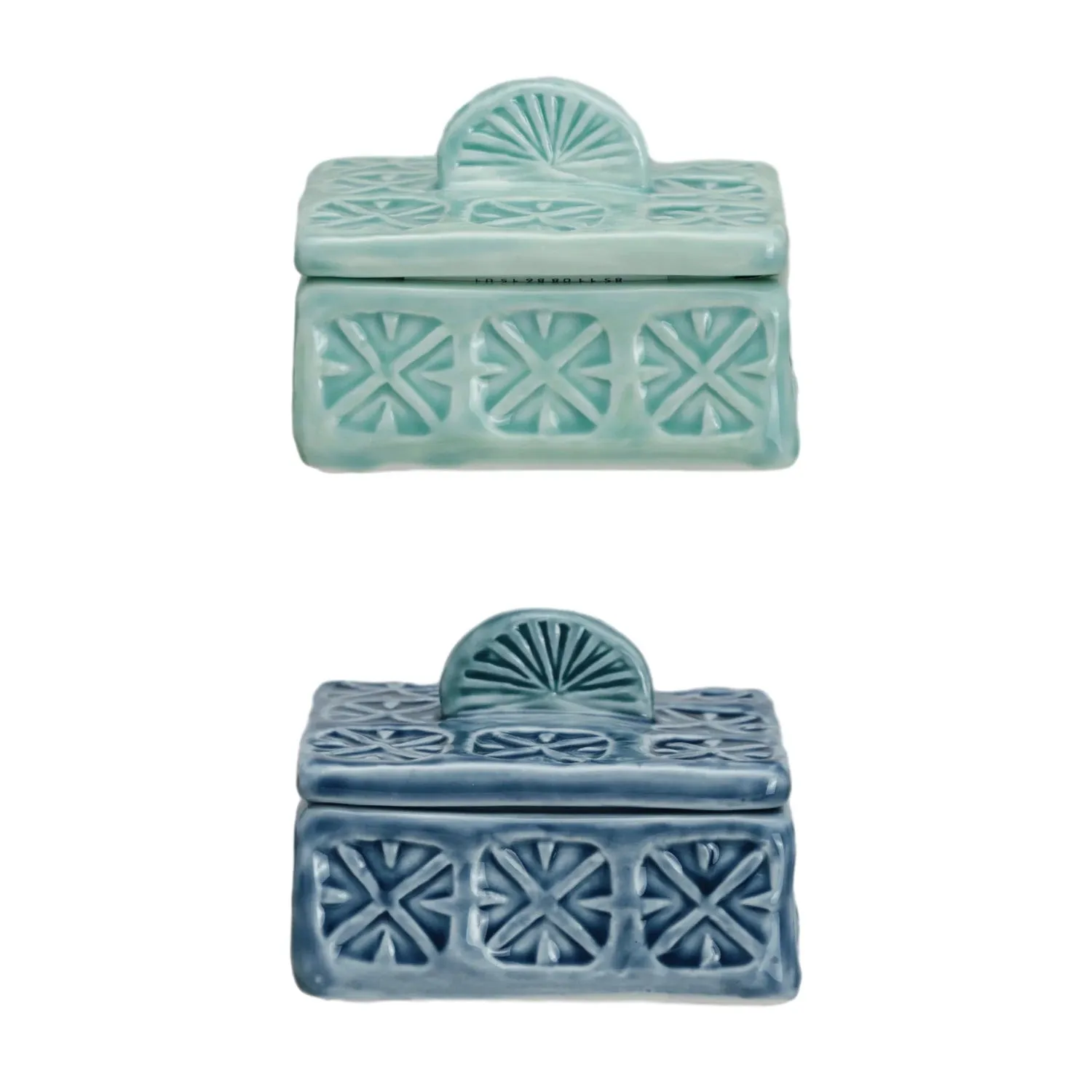 Stamped Stoneware Salt Cellar