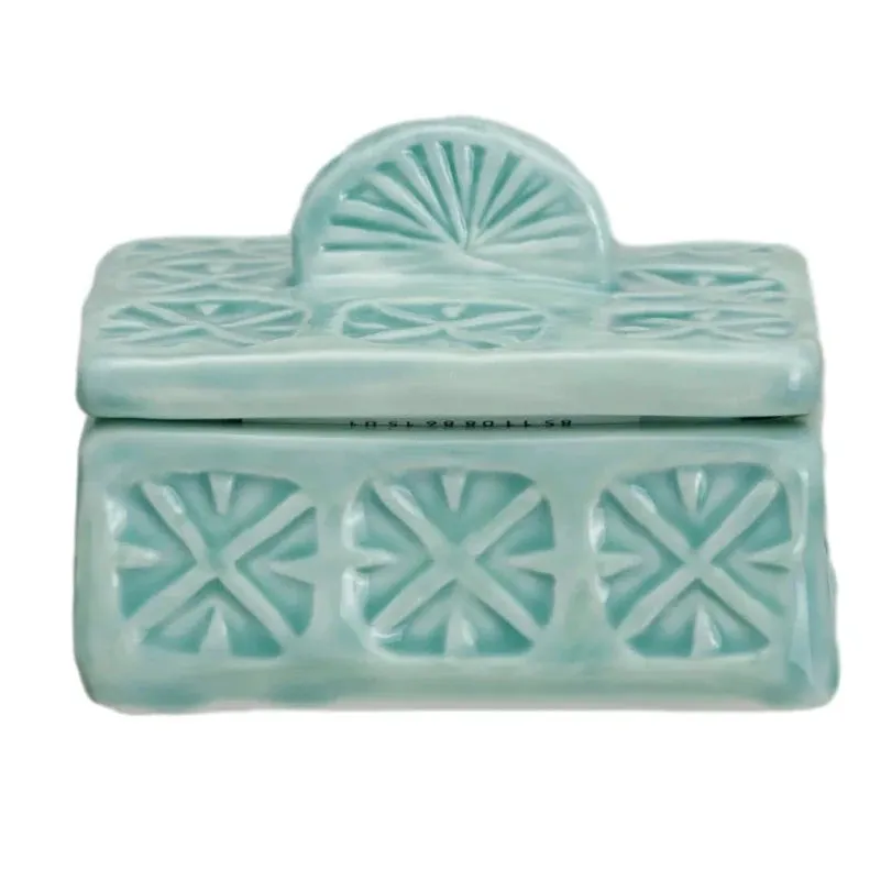 Stamped Stoneware Salt Cellar