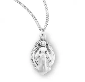 Sterling Silver Baby Miraculous Medal w/ Scalloped Edge