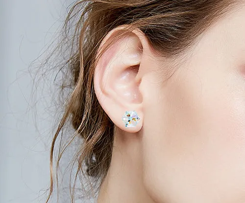 Sterling silver fancy cubic crystal earring