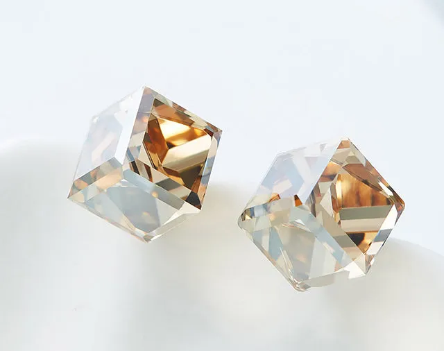 Sterling silver fancy cubic crystal earring