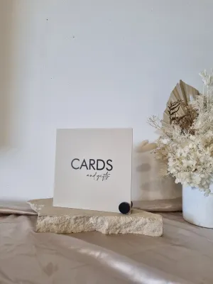 TABLE SIGNS - CARDS   GIFTS - MINIMAL
