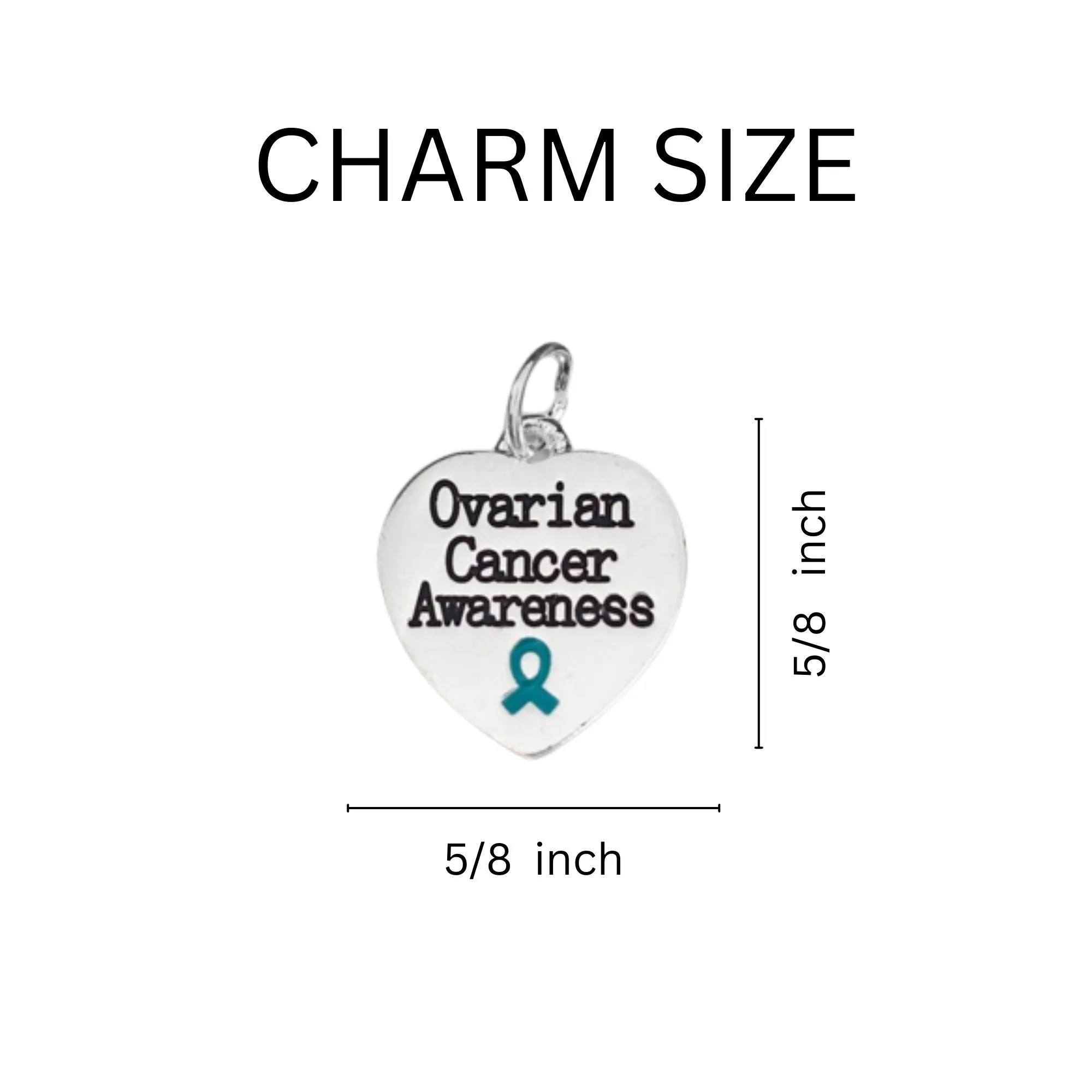 Teal Ribbon Ovarian Cancer Awareness Earrings