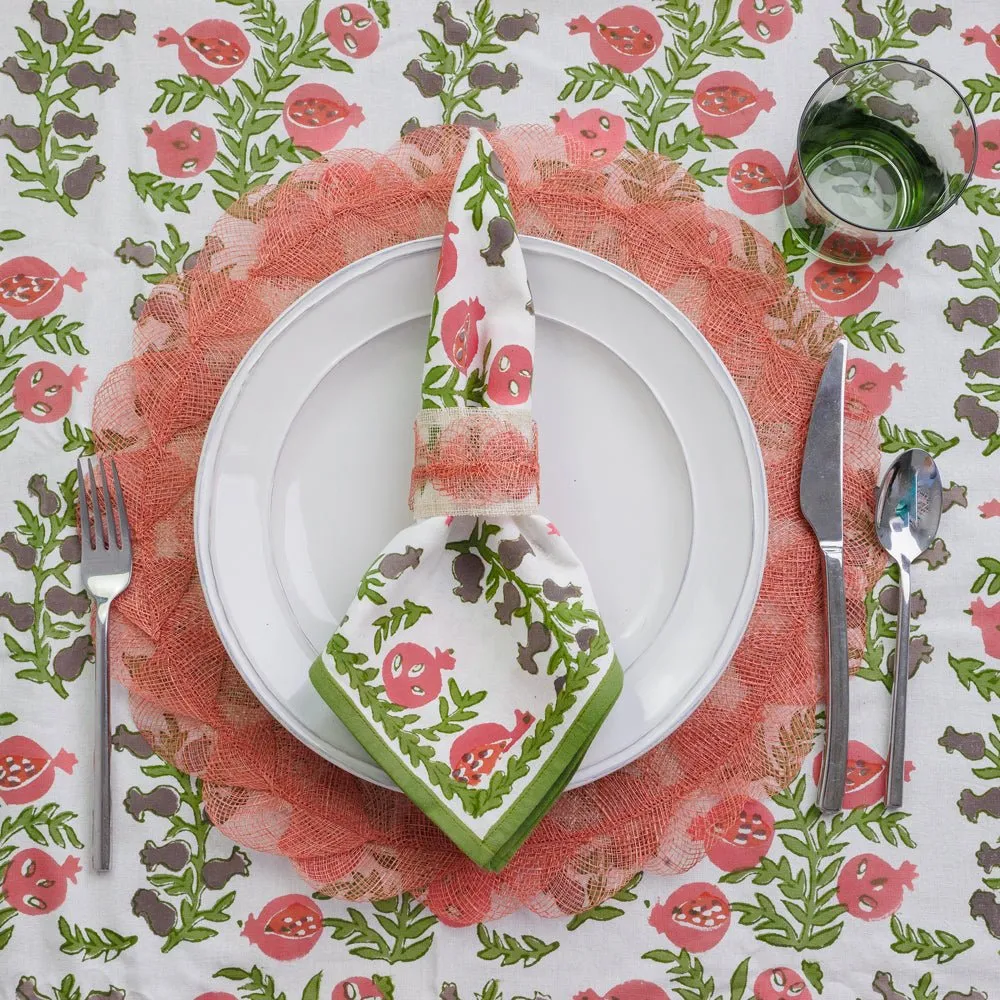 Terracotta Poplar Leaf Rice Paper Placemat | Set of 4