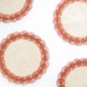 Terracotta Poplar Leaf Rice Paper Placemat | Set of 4