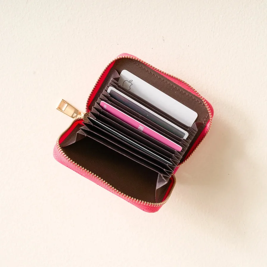 The Darling Effect Zip-Around Wallet - Hot Pink Check