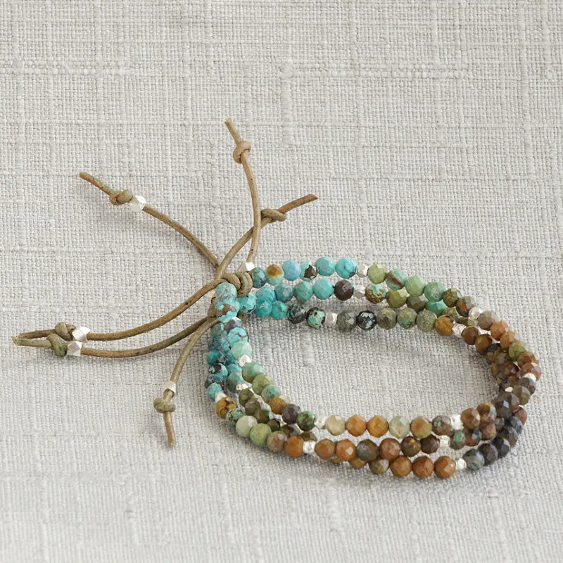 Tiny Mantras Bracelet - Dragon Skin Turquoise | Daily Intention Bracelet