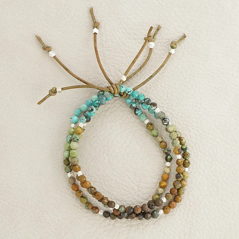 Tiny Mantras Bracelet - Dragon Skin Turquoise | Daily Intention Bracelet