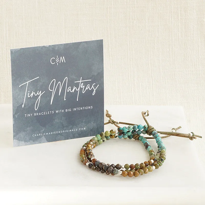 Tiny Mantras Bracelet - Dragon Skin Turquoise | Daily Intention Bracelet