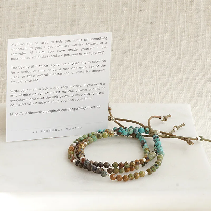 Tiny Mantras Bracelet - Dragon Skin Turquoise | Daily Intention Bracelet