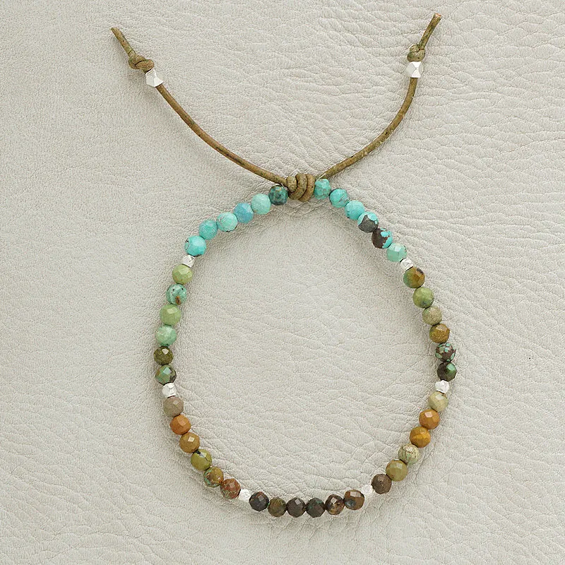 Tiny Mantras Bracelet - Dragon Skin Turquoise | Daily Intention Bracelet