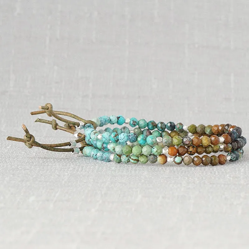 Tiny Mantras Bracelet - Dragon Skin Turquoise | Daily Intention Bracelet