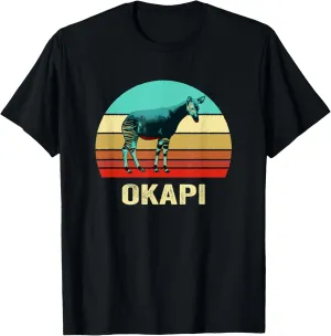 Vintage Retro Style Sunset Okapi T-Shirt