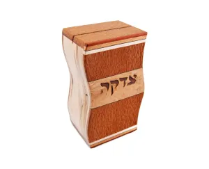 Wavy Leopardwood Tzedakah Box