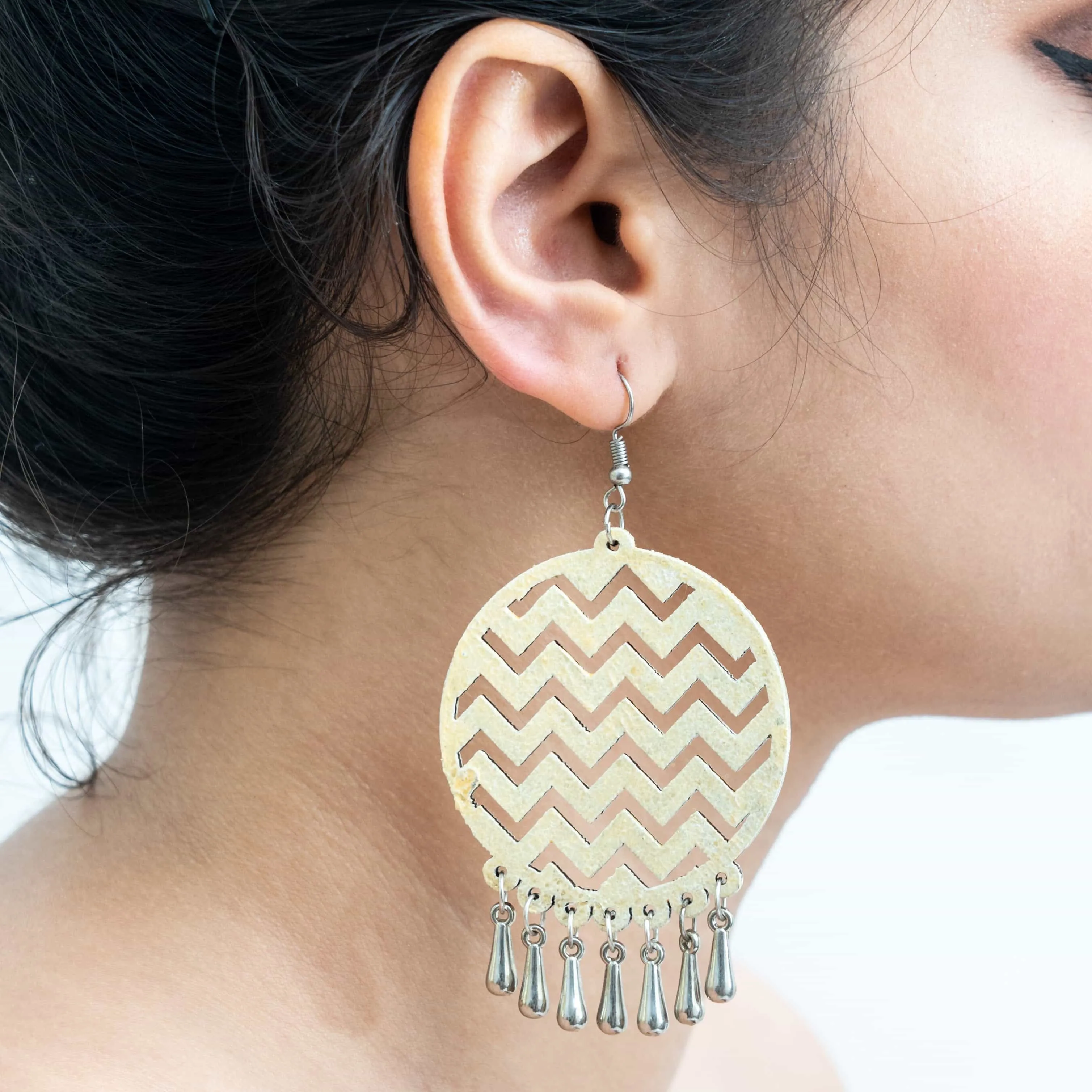 wooden Jaali Earring