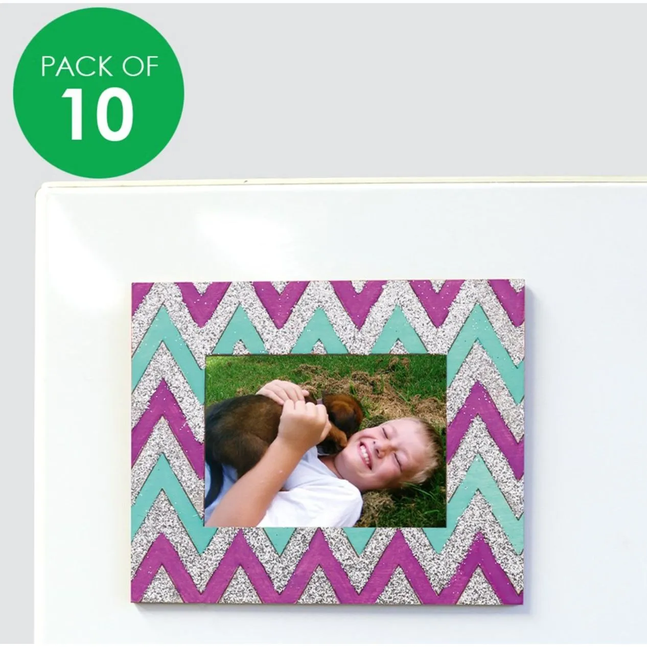 Wooden Magnet Frames - Patterns - Pack of 10